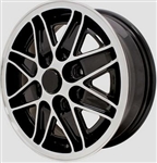 EMPI Cosmo Wheel, Gloss Black with Polished Lip, 15 x 5.5", 4 x 130mm, EACH, 10-1100