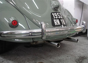 Vintage Speed Stainless Steel High Performance Sport Muffler (Exhaust Outlets BELOW Rear Apron), 25 and 36hp Engines in Beetle and Karmann Ghia, 155-201-05100