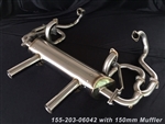 Vintage Speed 44mm (1 3/4") Stainless Steel Merge Comp 740 Exhaust System (Up to 180hp), Upright Engine, Stock Pea Shooter Locations) 1955-74 Beetle/SB, All Ghia, 155-203-06044