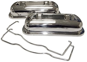 Stainless Steel Valvecovers w/Channel, Pair