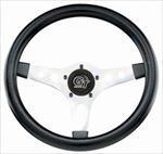 GT Sport  13" Steering Wheel, 3 Chrome Spokes Black