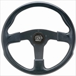 GT Rally 13 1/2" Steering Wheel, 3 Black Spokes w/Black Grip