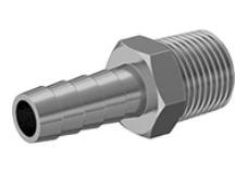 Hose Barb Fitting, 1/4" Barb (to fit 5mm hose) x 1/8" NPT, EACH
