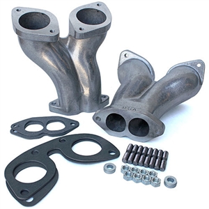 CB Dual Weber IDF & Dellorto DRLA Intake Manifold Kit, Offset, Upright Type 1 Engines, Match Ported For Panchitos Heads, PAIR, 3162