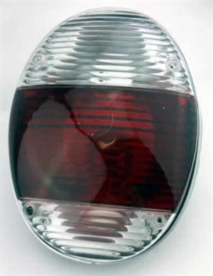 Euro Flat Tail Light Assembly, Clear, 1973+ Type 1, 133-945-097CLEAR
