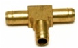 BRASS FUEL LINE T FITTING, 7mm or 3/8" ID Hose
