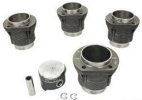 88mm x 69-76mm Cast Slip In Piston & Cylinder Set, Cima/Mahle, Type 1