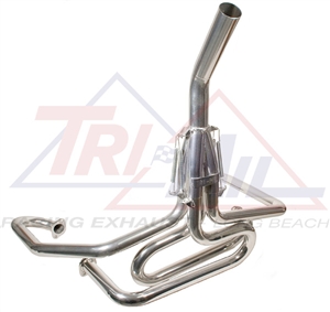Tri-Mil Off-Road Racing Exhaust System, 1 1/2" Tubing, Upswept Exit (Bobcat Style), Raw or Ceramic Finish, 3101-Stinger