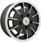 EMPI Gasser Wheel, Gloss Black with Polished Lip, 15 x 5.5", 5 x 112mm, EACH, 10-1082