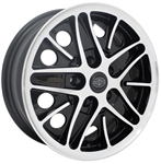EMPI Cosmo Wheel, Gloss Black with Polished Lip, 15 x 5.5", 5 x 112mm, EACH, 10-1084