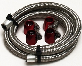 Econo Stainless Steel (SS) BRAIDED FUEL LINE KIT, 4