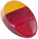 Tail Light Lens, Red w/Amber Top (Cal Look Style), 1962-67 Beetle, Left or Right, (fits L or R), EACH, 111-945-241CBR-111-241E-LR