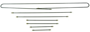 Steel Brake Line Kit, STAINLESS STEEL, Super Beetle, 9 Piece Kit, 133-698-723S