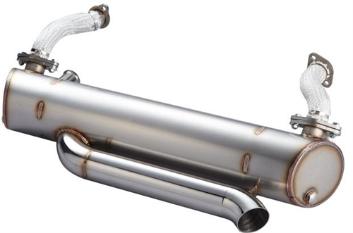 Vintage Speed Stainless Steel Sport Muffler (Up to 125hp), Upright ...