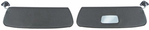 Sun Visors, Black Vinyl, With Passenger Side Mirror and Mounting Posts, 1952-67 VW Bus (Type 2), 21-2113-211