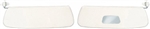 Sun Visors, White Vinyl, With Passenger Side Mirror and Mounting Posts, 1952-67 VW Bus (Type 2), 21-2113-215
