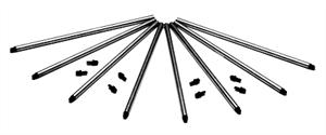 ACN Heavy Duty Aluminum Pushrods, Type 4 Engines with Solid Lifters, Set of 8 (assembled)