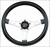 GT Sport  13" Steering Wheel, 3 Chrome Spokes w/Black Grip