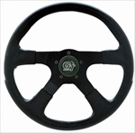 GT Rally 14" Steering Wheel, 4 Black Spokes w/Black Grip