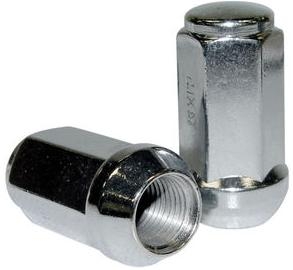 LONG Chrome Lug Nuts, 14 x 1.5mm Thread, 1 3/4" Long, Acorn Style (Closed End), 60 Degree Tapered Seat, Set of 5, 70-2862