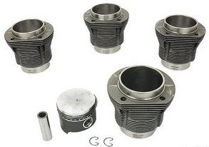 Mahle Piston & Cylinder Set, 85.5mm X 69mm Forged, Type 1 - Aircooled ...