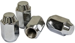 Chrome Lug Nuts, 14 x 1.5mm Thread, Acorn Style (Closed End), 60 Degree Tapered Seat, Set of 4, 9519