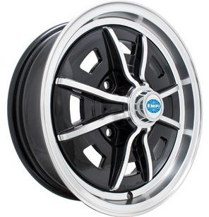 EMPI Sprintstar Wheel, Gloss Black w/Polished Lip and Spokes, 15 x 5", 4 x 130mm, EACH, 9688