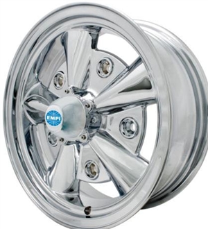 EMPI 5-Rib Wheel, All Chrome, 15 x 5.5", 5 x 205mm, EACH, 9751