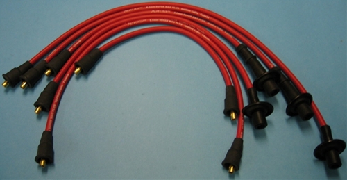 Super Mag 8.5mm Silicone Spark Plug Wire Set, 1972-83 Air Cooled Type 2s,  and 4 Cylinder Porsche 914s, Red or Black