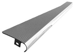 Billet Aluminum Running Board Set, Gloss Black with Polished Ribs and Polished Edge, PAIR