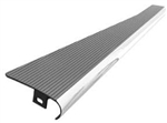 Billet Aluminum Running Board Set, Satin Black with Polished Ribs and Outside, PAIR