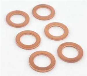 Oil Drain Plate Sealing Washers, Fit 6mm Studs (10mm Cap Nuts), Copper, Set of 6
