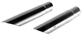 Diagonal Cut Chrome Exhaust Tips (Pea Shooters), Stock Muffler, Pair