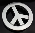 "Peace" Hood Emblem, Polished Aluminum, (80mm) 3 3/16" Diameter