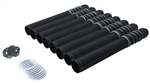Spring Loaded Racing Aluminum Push Rod Tubes, Black Anodized, Set of 8 with Seals