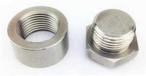 O2 Sensor Bung and Plug, Stainless Steel (18 x 1.5mm Threads)