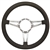 Volante S9 Premium Steering Wheel (9 Bolt Pattern), 14", Black Leather Grip, Polished Aluminum 3 Spoke with Slots, ST3059