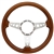 Volante S9 Premium Steering Wheel (9 Bolt Pattern), 14", Walnut Grip, Polished Aluminum 3 Spoke with Holes, ST3076