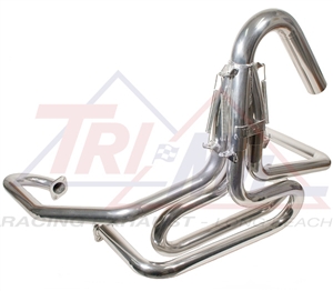 Tri-Mil Off-Road Racing Exhaust System, 1 1/2" Tubing, Bobcat Style w/U-Bend, Raw or Ceramic Finish, 3101WUB