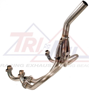 Tri-Mil Off-Road Racing Exhaust System, Type 4 Engines with Oval Exhaust Ports, 1 5/8" Tubing, Upswept Exit (Bobcat Style), Raw or Ceramic Finish, 3116-Stinger