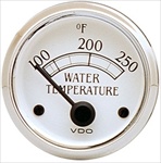 VDO 250F Water Temp Gauge, Royale, White Face with Chrome Bezel, 2 1/16"