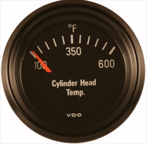 VDO 600F Cylinder Head Temperature (CHT) Gauge, Cockpit, Black Face, 2 1/16", V310901