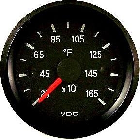 VDO 250-1650F Pyrometer Temperature (EGT - Exhaust Gas Temperature) Gauge, Cockpit, Black Face, 2 1/16", V310953