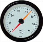 VDO Tachometer, Cockpit, White Face, 7000 RPM, 3 3/8"