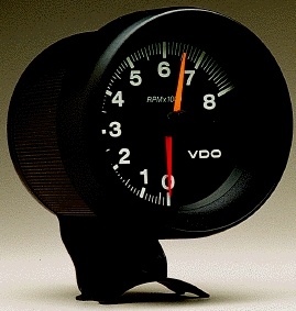 VDO 4" 8000 RPM Tachometer, Black Face, Black Housing