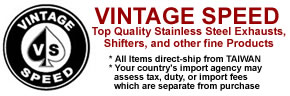 Vintage Speed Stainless Steel 203 Series PRIMARIES (Primaries ONLY), Fit "203 Series" Vintage Speed Exhausts, Choose Non-Preheat and Preheat Versions, Pair